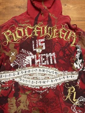 Y2K Rocawear Reversible Full Zip Face Hoodie